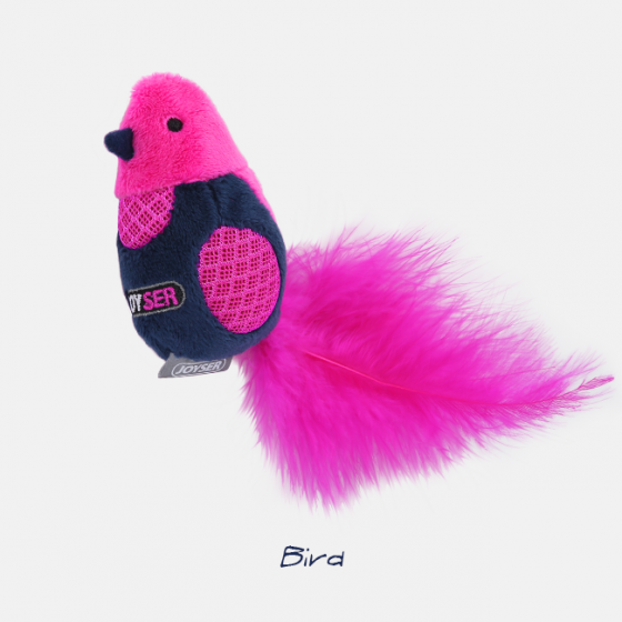 CAT_BIRD_WITH_SOUND_CHIP_WITH_FEATHER_PINK_JG7053_1 | CAT_BIRD_WITH_SOUND_CHIP_WITH_FEATHER_PINK
