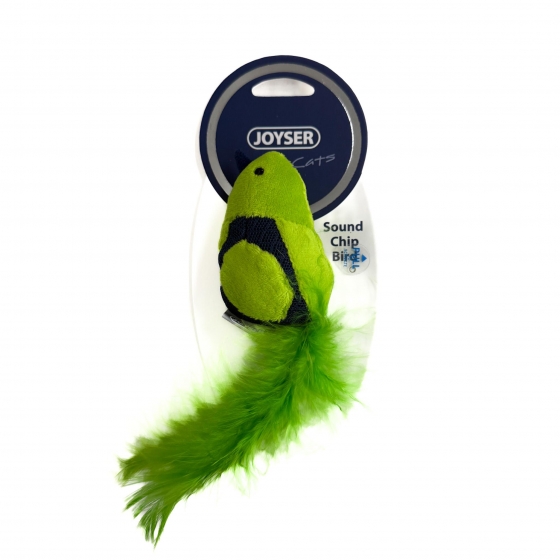 CAT_BIRD_WITH_SOUND_CHIP_WITH_FEATHER_GREEN_JG7054_1 | CAT_BIRD_WITH_SOUND_CHIP_WITH_FEATHER_GREEN